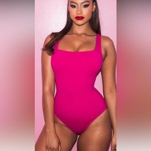 TA3 Swim Squarey Hot Pink Swimsuit XL NWT